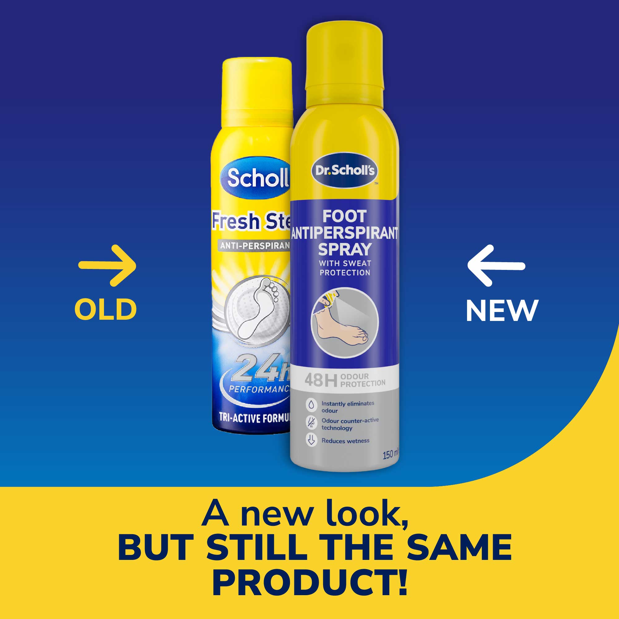 Dr. Scholl’s™ Foot Antiperspirant Spray with Sweat Protection – 48H Odour Protection (150ml)