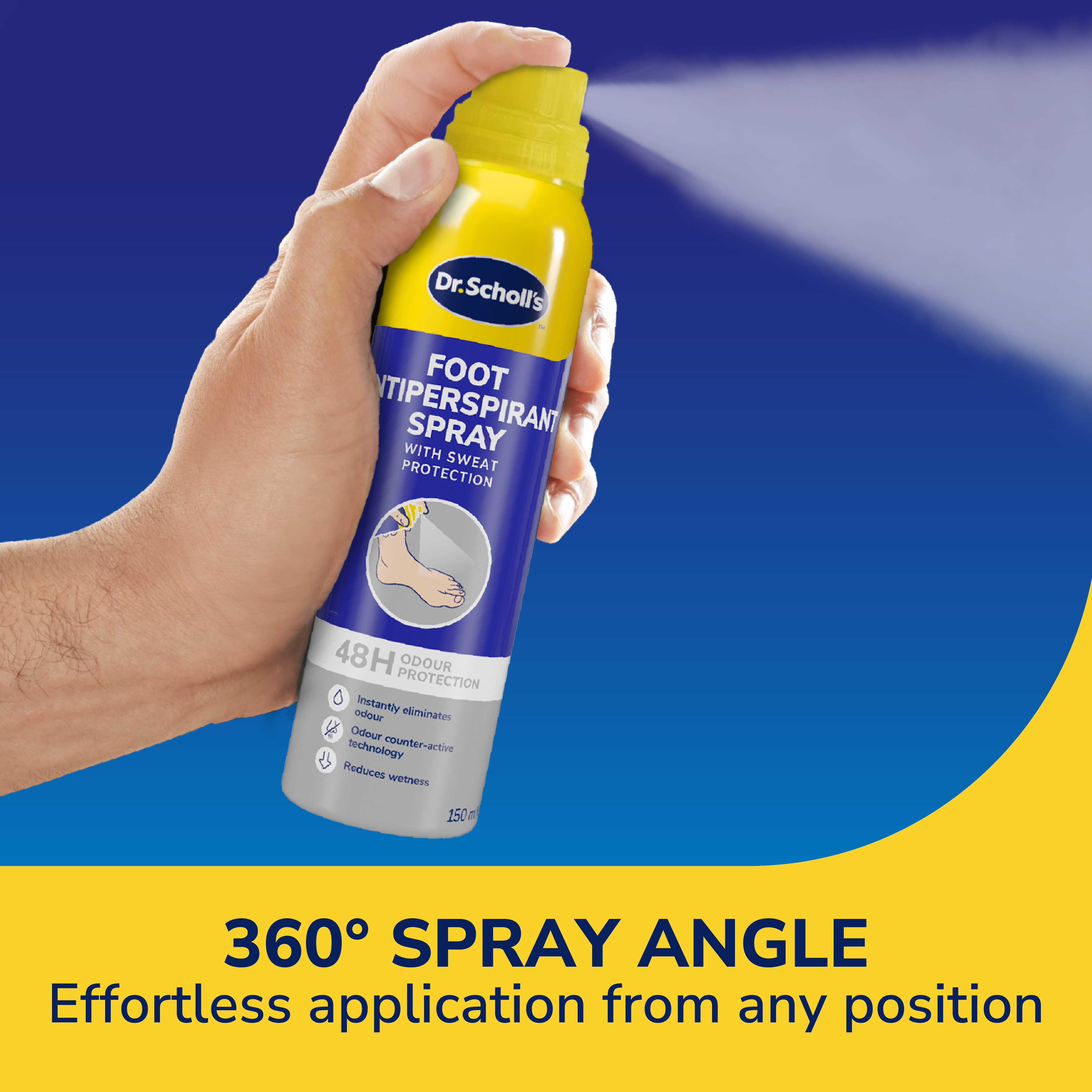 Dr. Scholl’s™ Foot Antiperspirant Spray with Sweat Protection – 48H Odour Protection (150ml)