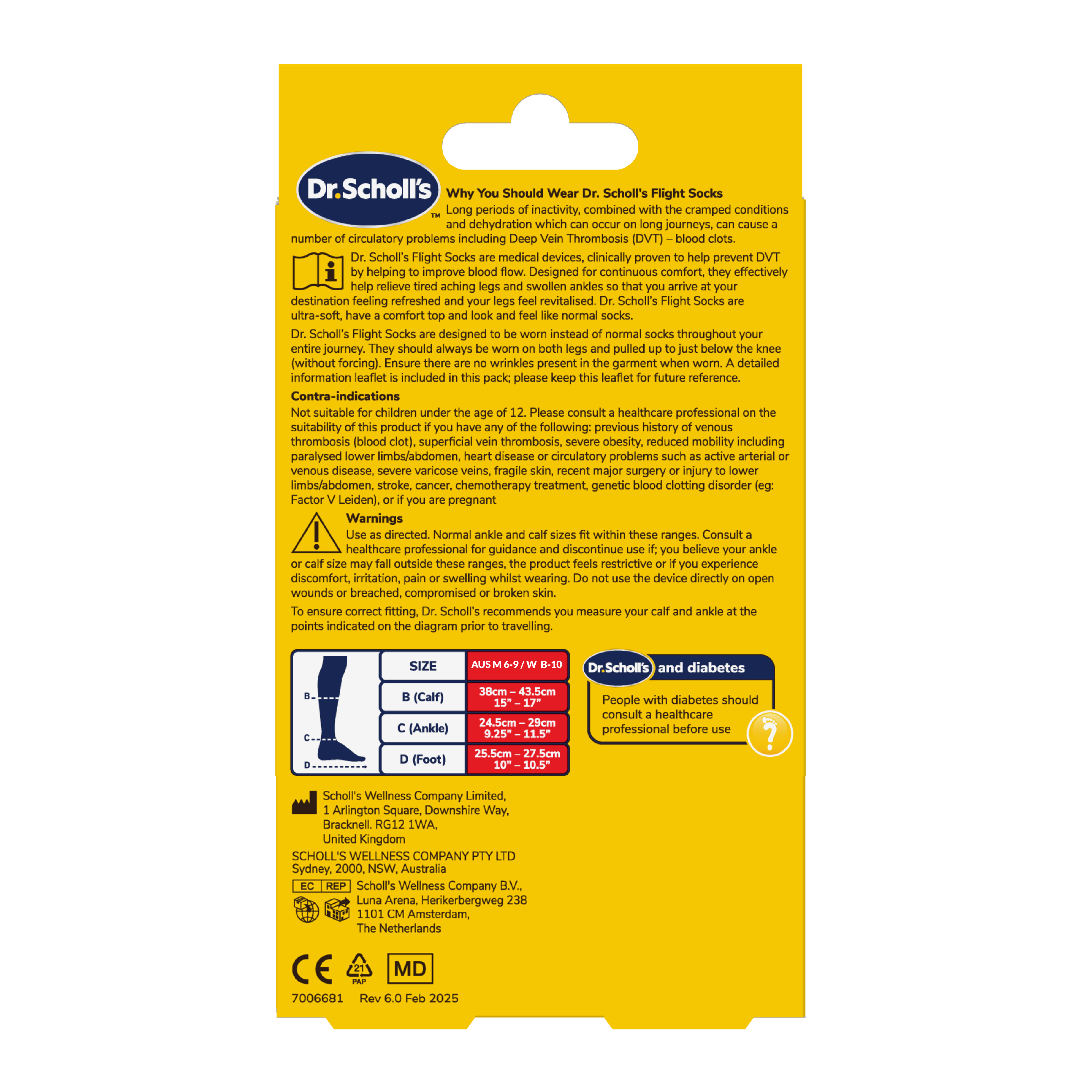 Dr. Scholl’s™ Travel & Compression Socks – Black (Medium, 14–17 mmHg)