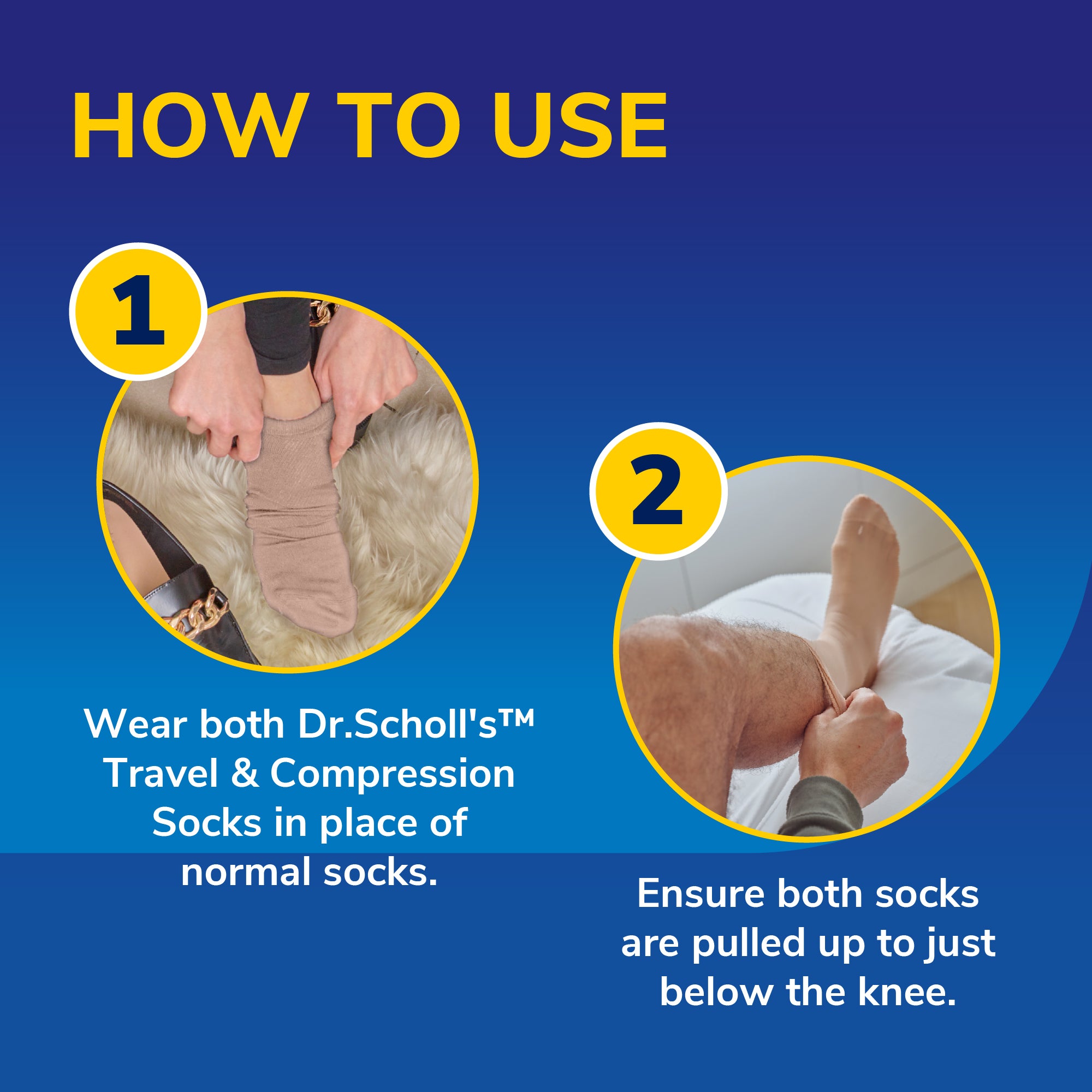 Dr. Scholl's™ Travel & Compression Socks, Natural - AUS W8-W10