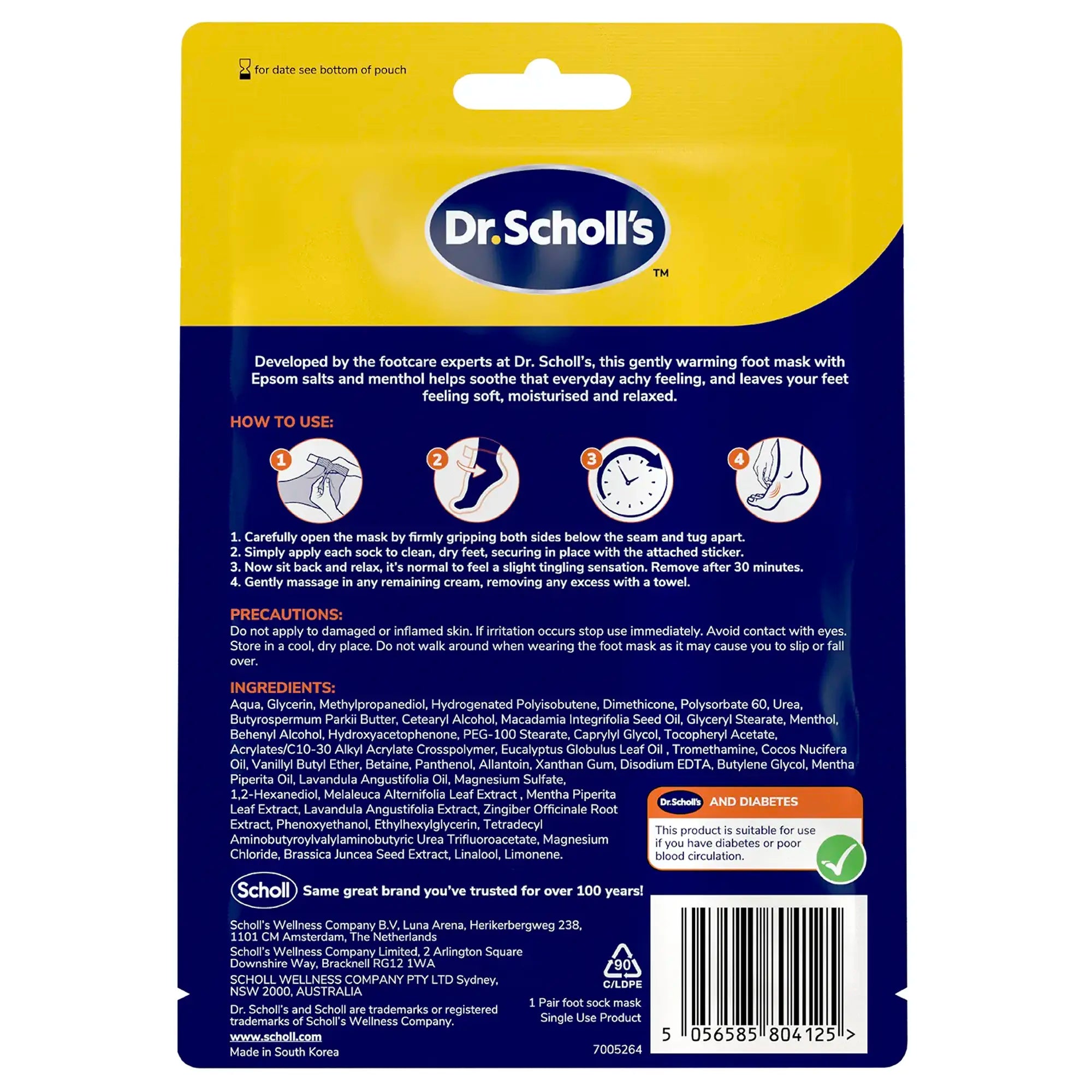 Dr. Scholl’s™ Soothing & Revitalising Foot Mask for Tired, Achy Feet