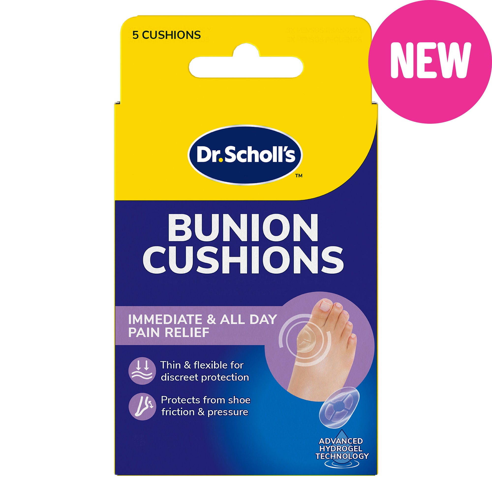Dr. Scholl’s™ Bunion Cushions with Hydrogel Technology, Pack of 5