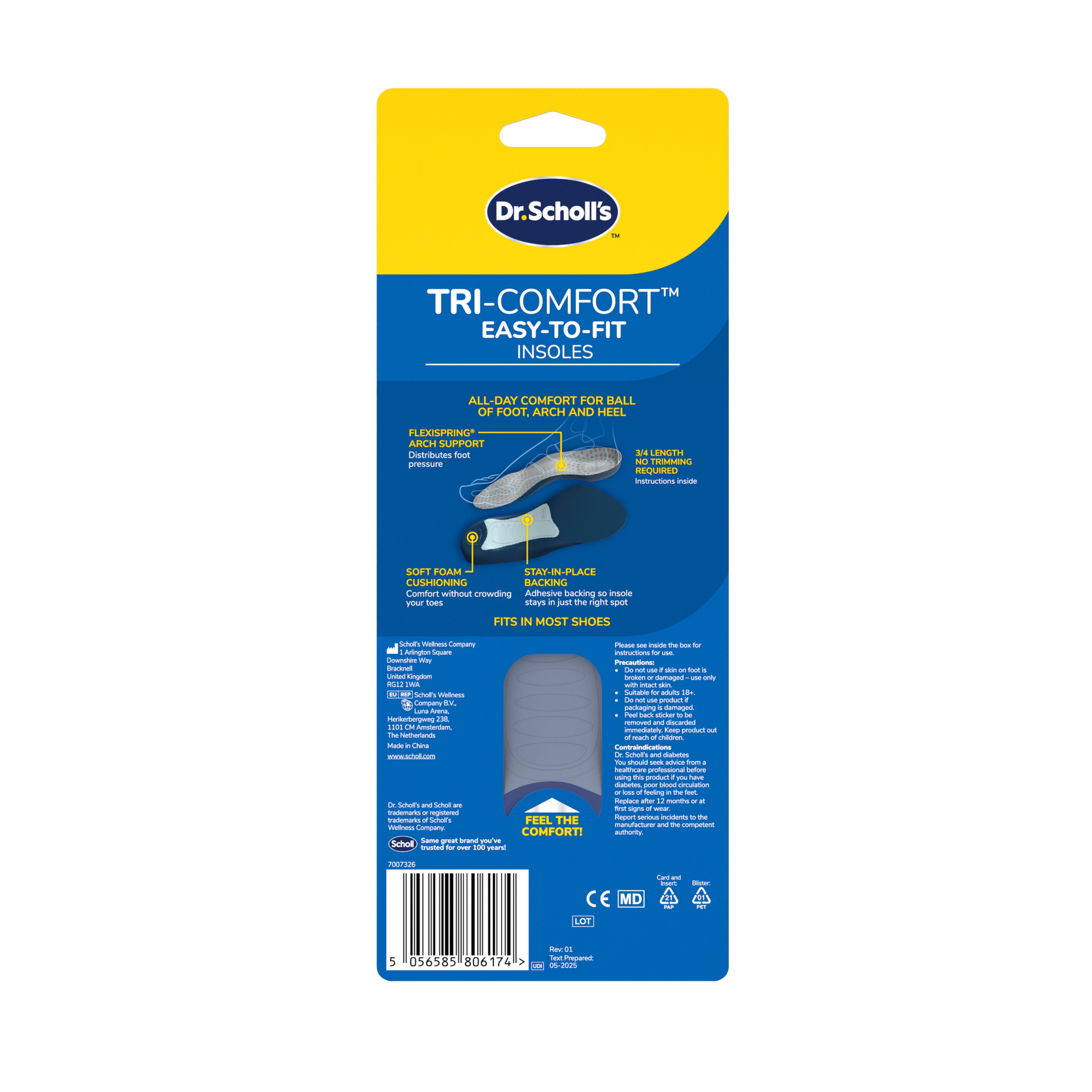 Dr. Scholl’s™ Tri-Comfort 3/4 Length Insoles for Men