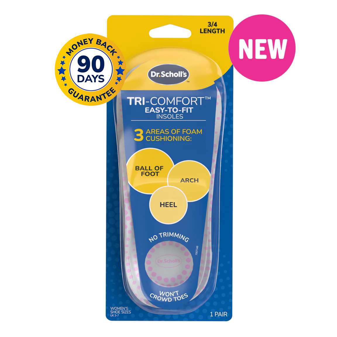 Dr. Scholl's™ Tri-Comfort 3/4 Length Insoles for Women