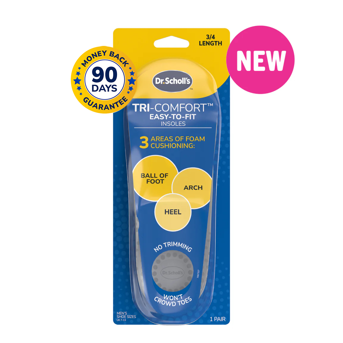 Dr. Scholl’s™ Tri-Comfort 3/4 Length Insoles for Men