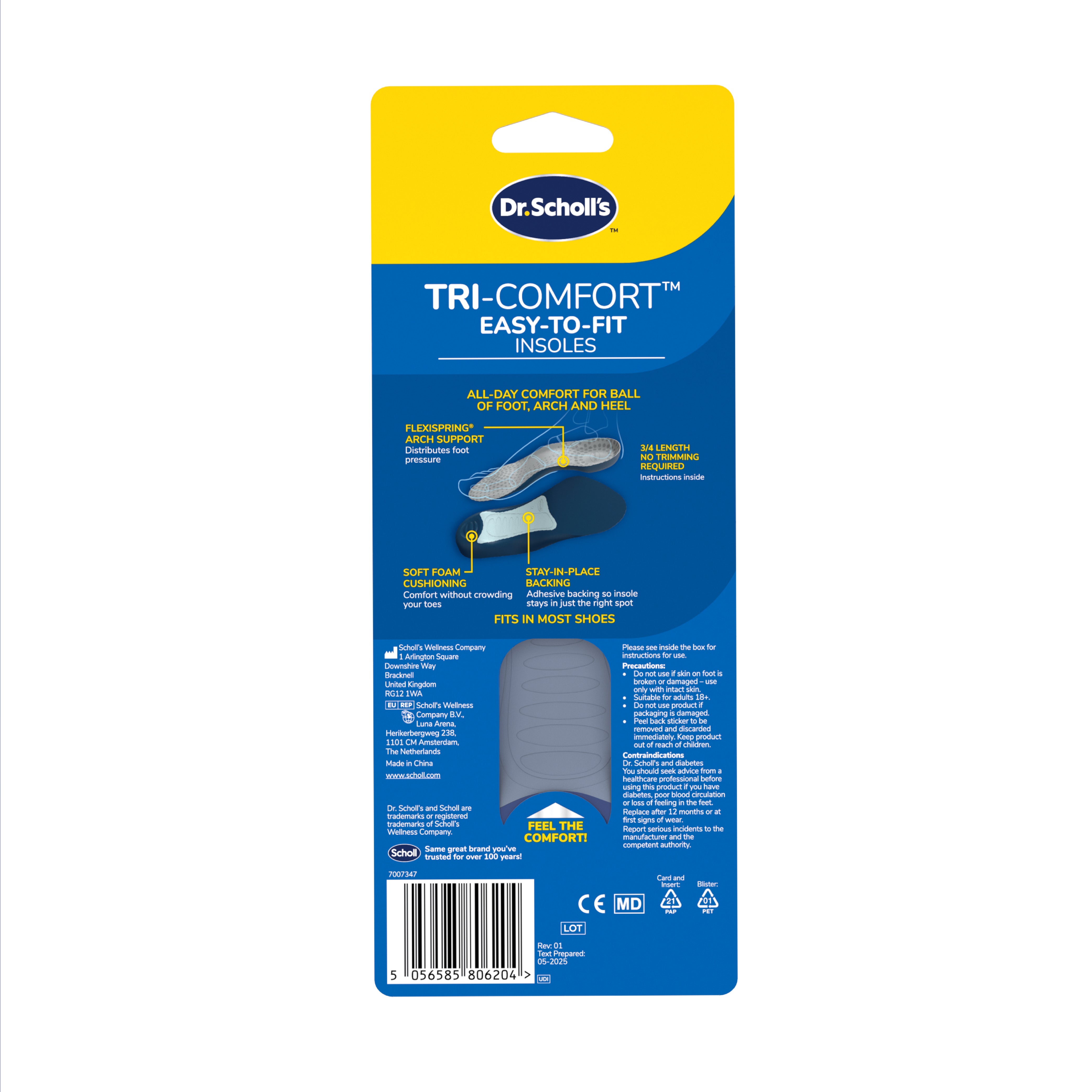 Dr. Scholl's™ Tri-Comfort 3/4 Length Insoles for Women
