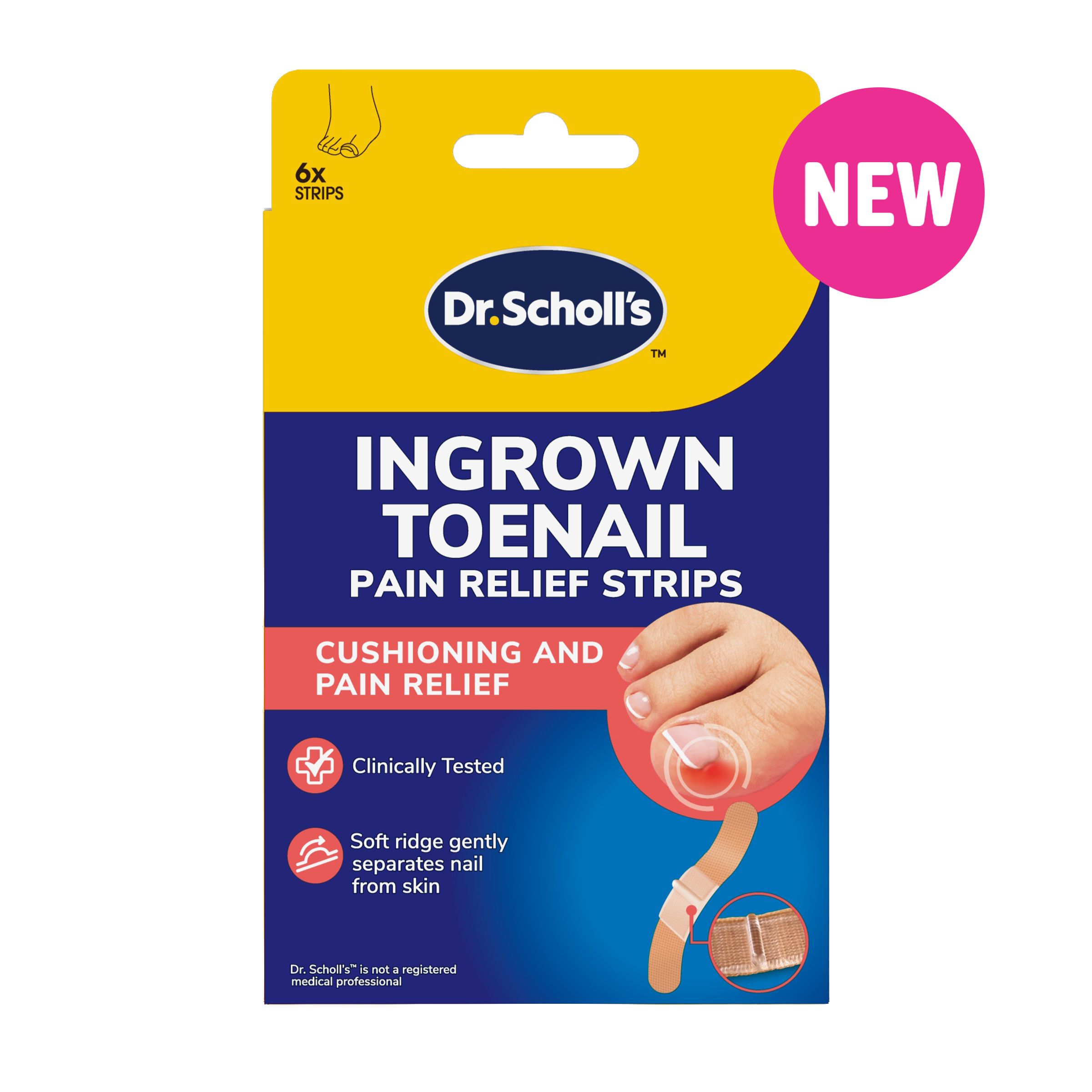 Dr. Scholl's™ Ingrown Toenail Pain Relief Strips – (Pack of 6)