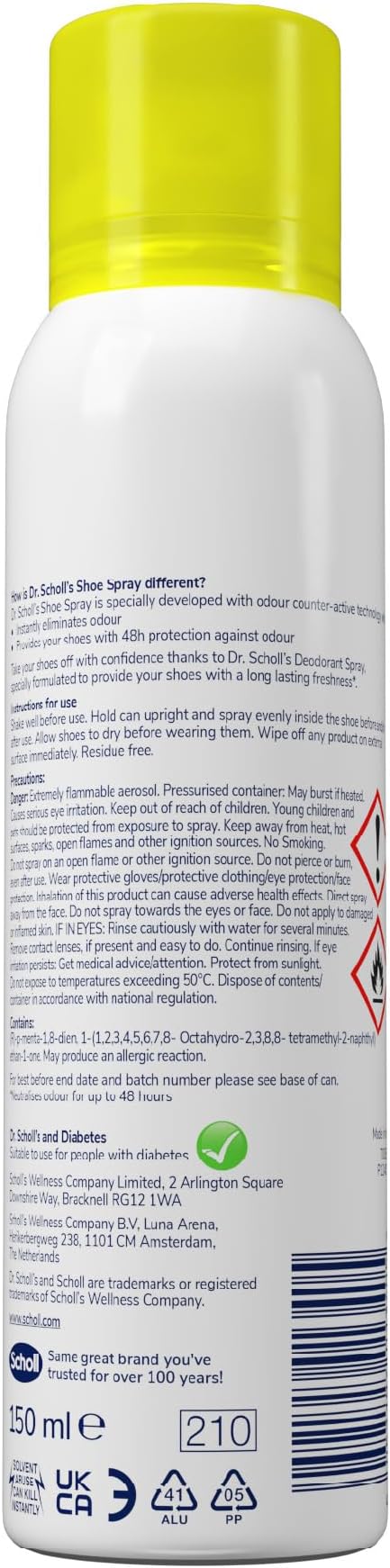 Dr. Scholl’s™ Shoe Spray – 48H Odour Protection (150ml)
