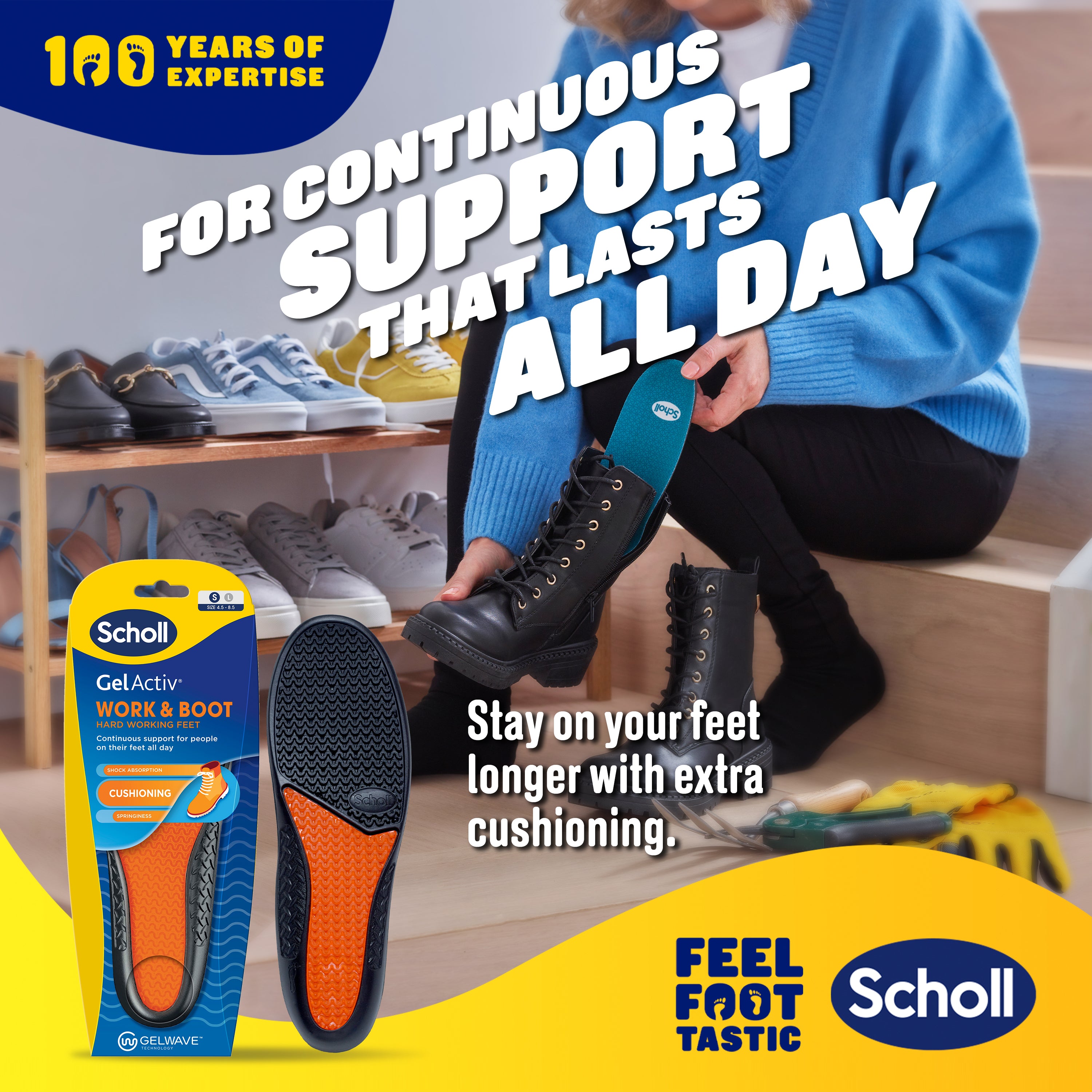 Scholl GelActiv® Work & Boots Insoles (Small)