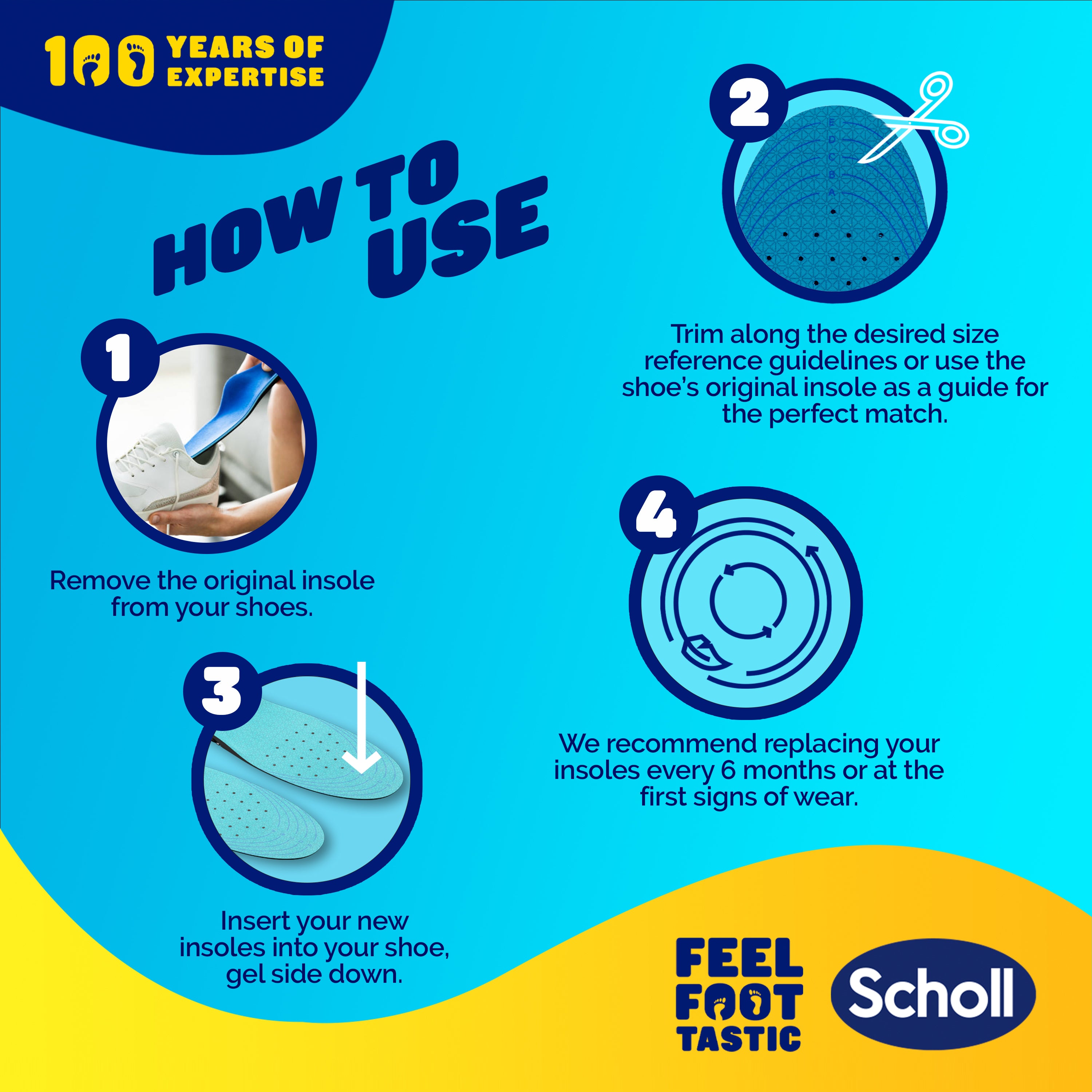 Scholl GelActiv® Work & Boots Insoles (Large)