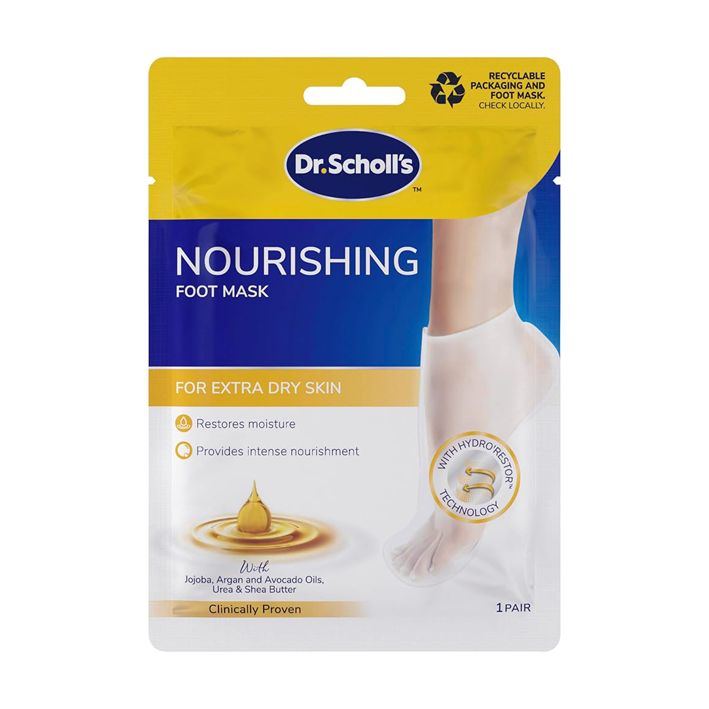 Dr. Scholl’s™ Nourishing Foot Mask for Extra Dry Skin – 1 Pair