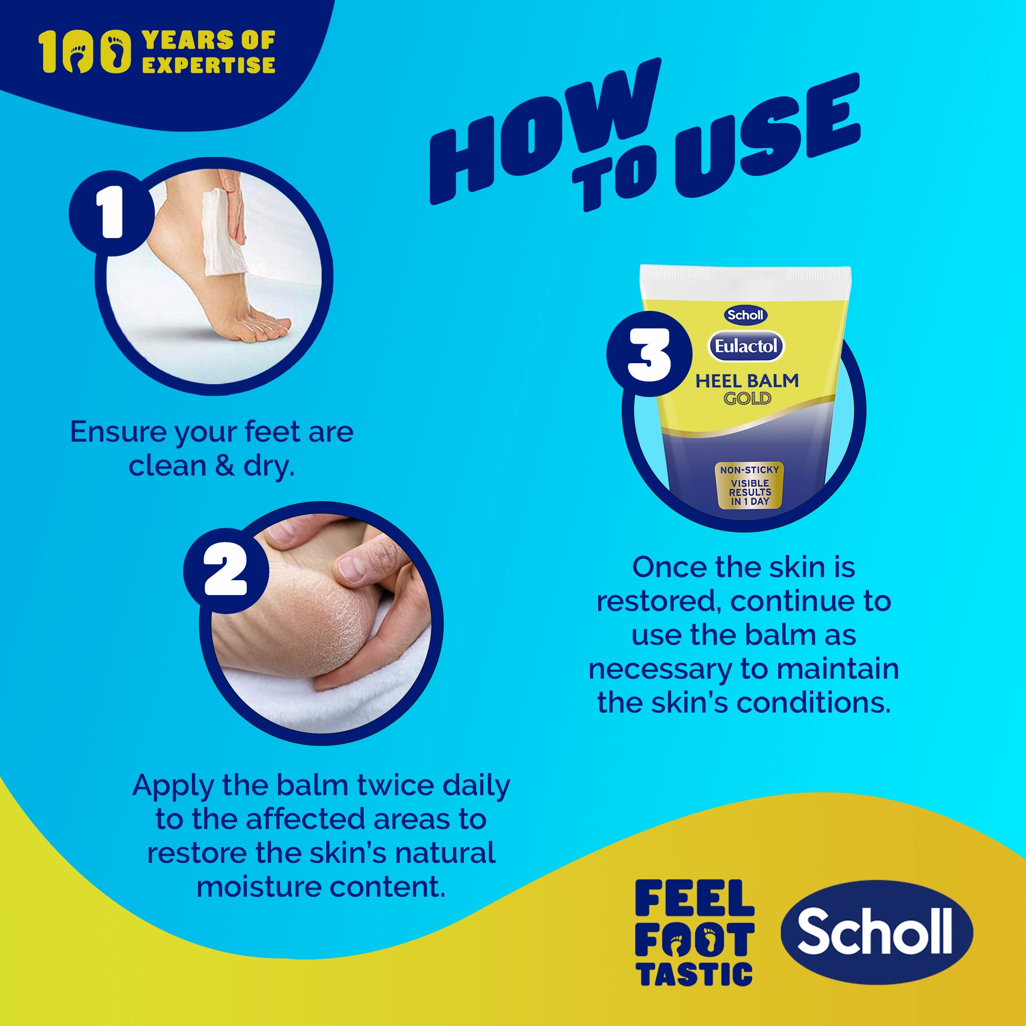 Scholl Eulactol Heel Balm Gold Twin Pack (2 x 120ml)