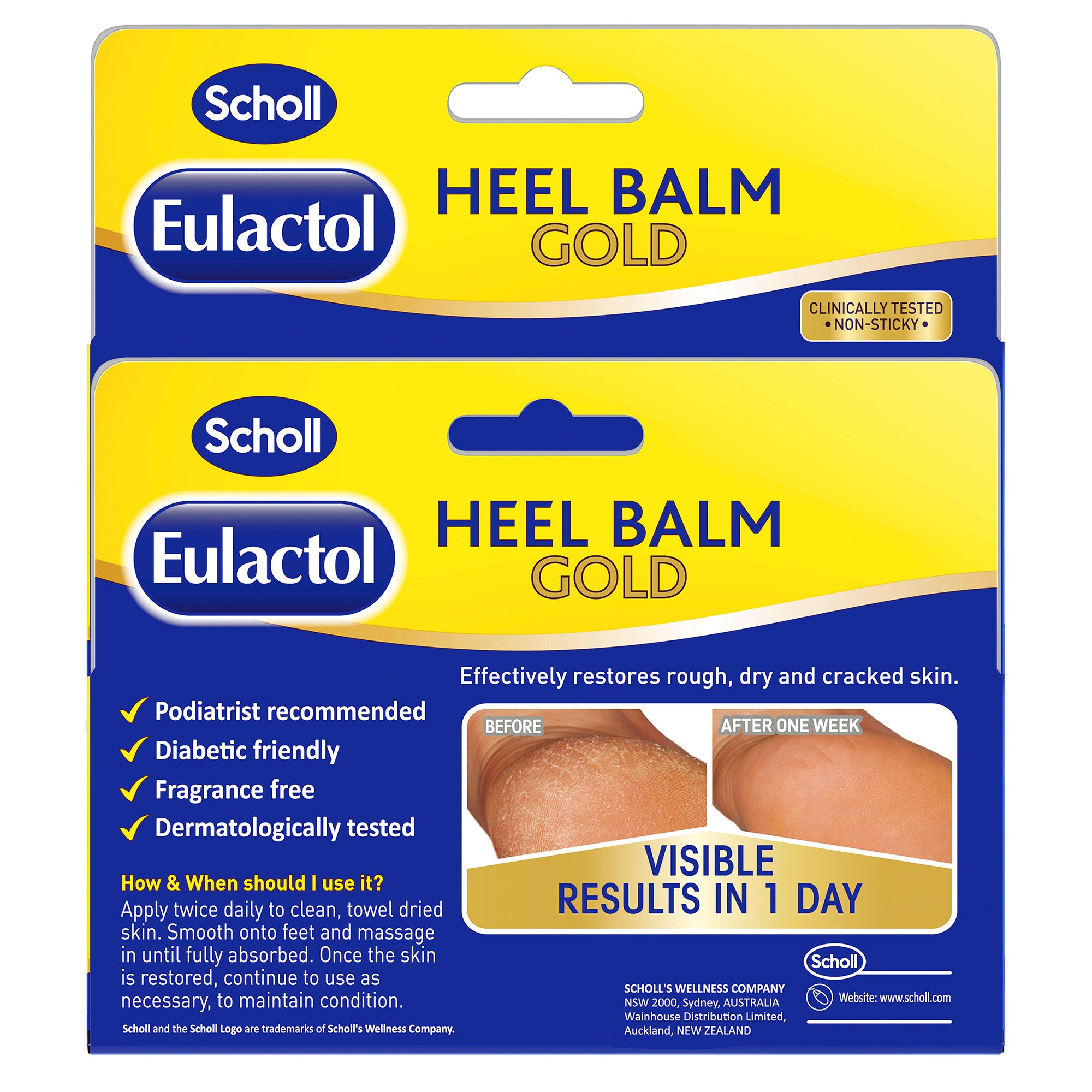 Scholl Eulactol Heel Balm Gold Twin Pack (2 x 120ml)