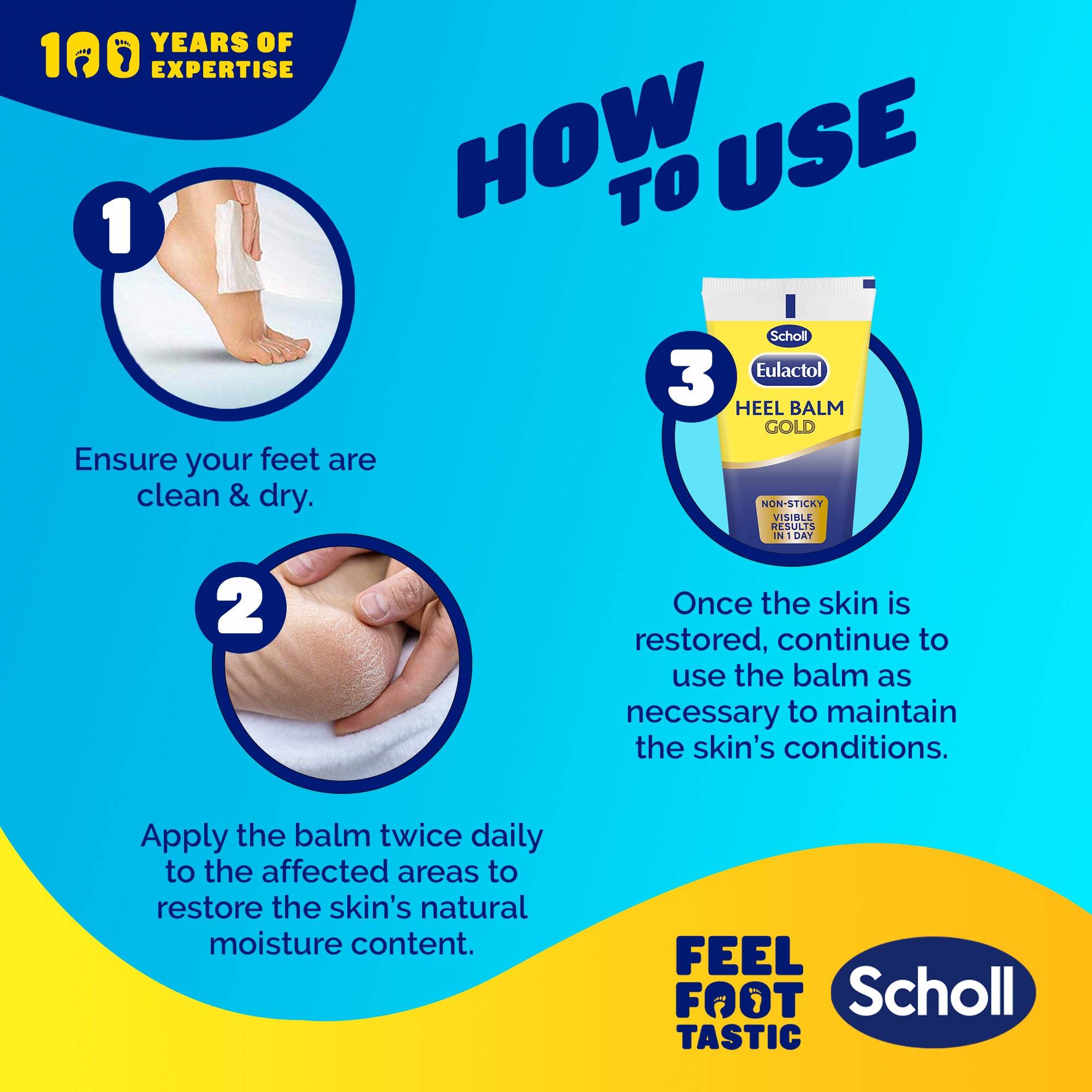 Scholl Eulactol Heel Balm Gold 120ml