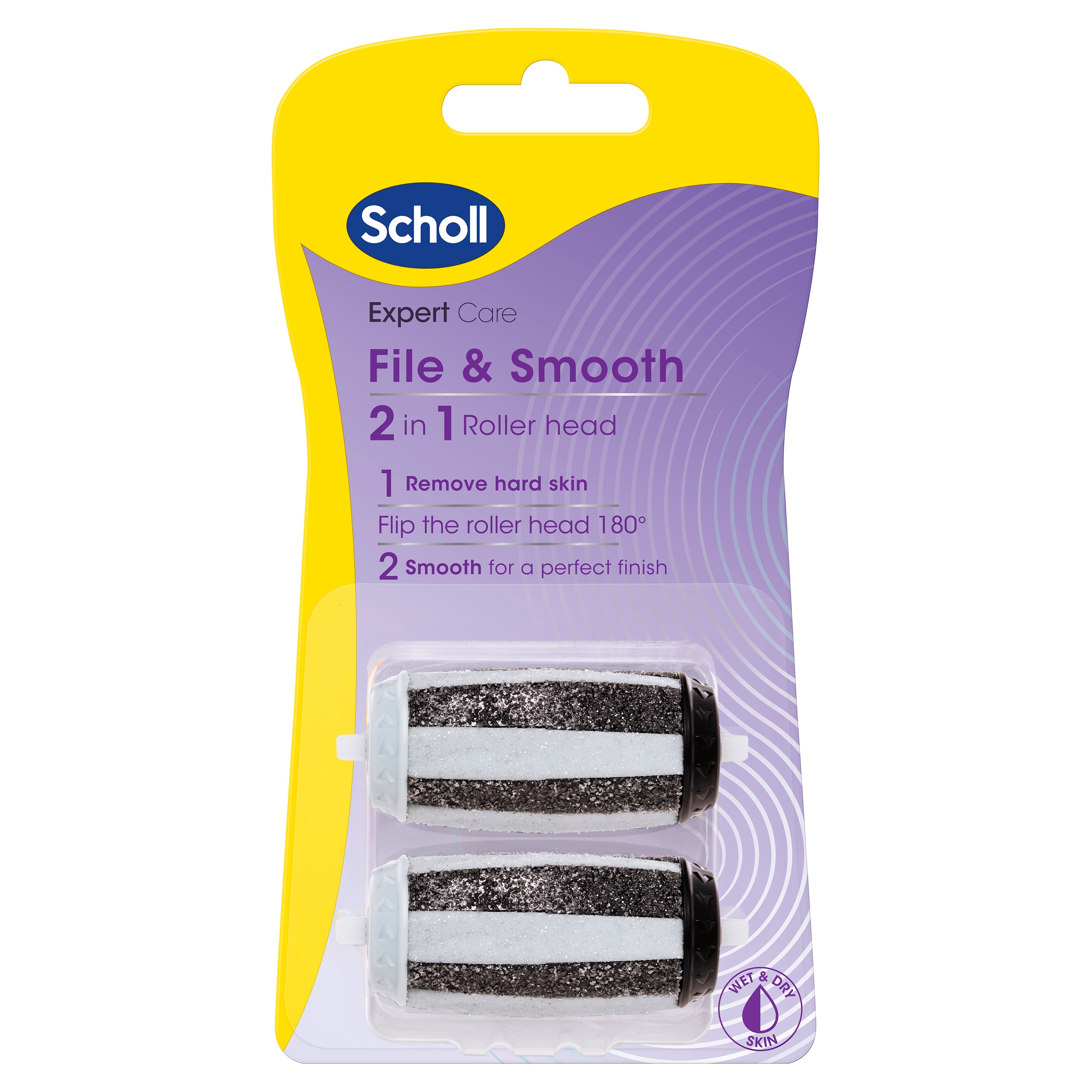 Scholl ExpertCare File and Smooth 2-in-1 Roller Head Refill 2pk