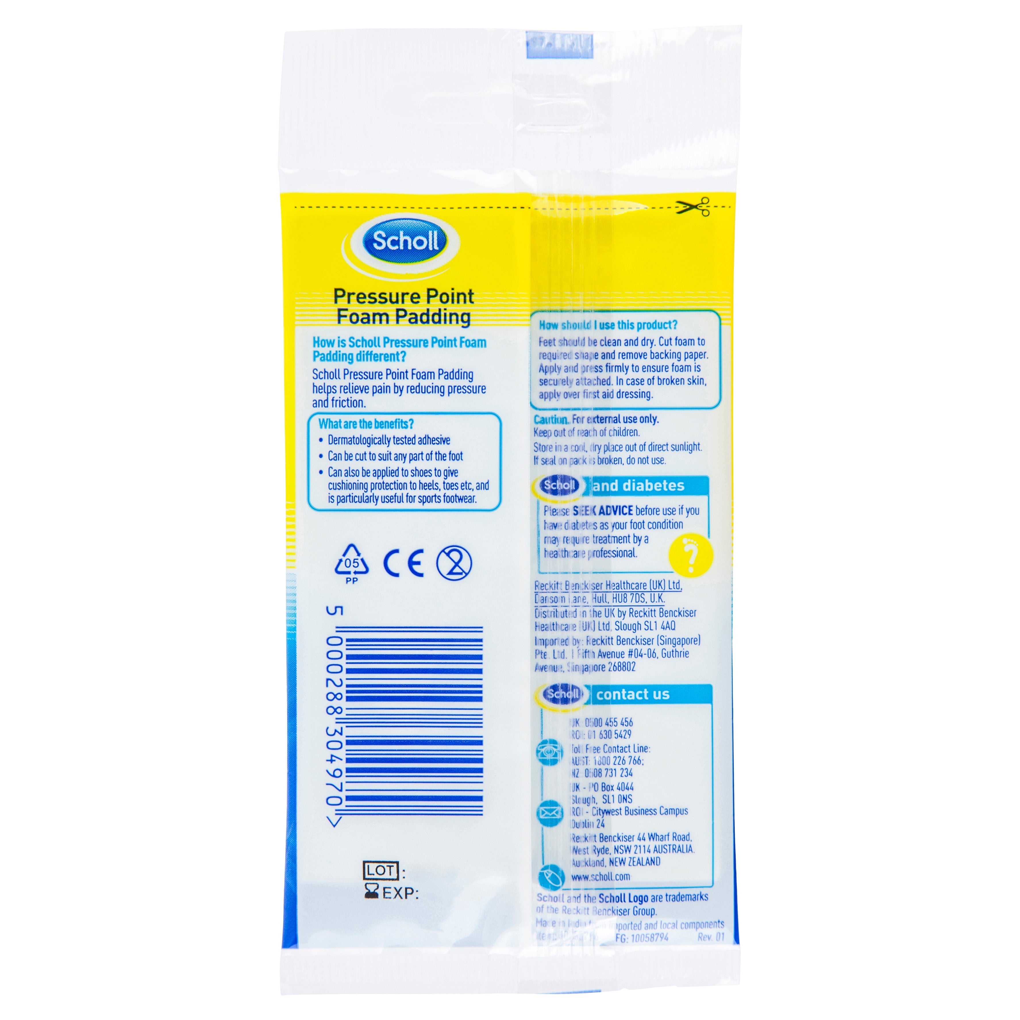 Scholl Pressure Point Foam Padding Pain Relief